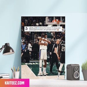 Giannis Antetokounmpo x LeBron James Lakers v Bucks NBA Poster