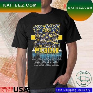 Go Blue Michigan Wolverines Team Football Signatures T-shirt