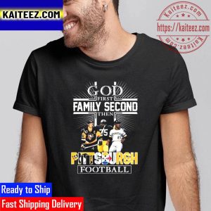 God First Family Second Then Pittsburgh Football Vintage T-Shirt