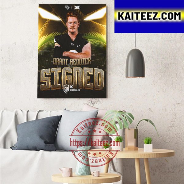 Grant Reddick Signed UCF Knights Football Art Decor Poster Canvas