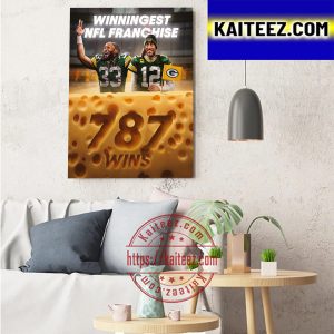 Green Bay Packers 787 Wins NFL All Time Winningest Franchise Art Decor Poster Canvas