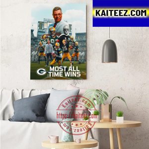 Green Bay Packers Most All Time Wins In NFL History Art Decor Poster Canvas