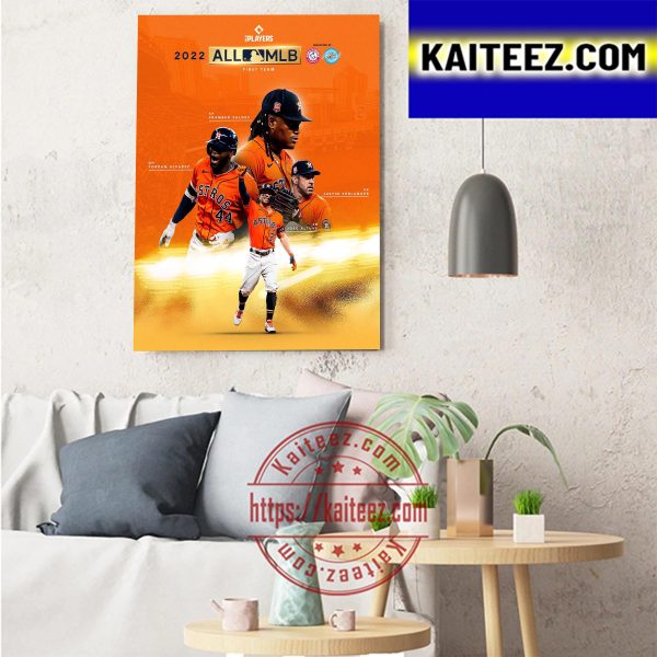 Houston Astros 2022 All MLB First Team Art Decor Poster Canvas