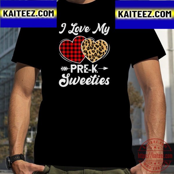 I Love My Pre K Sweeties Hearts Valentines Day Teacher Vintage T-Shirt