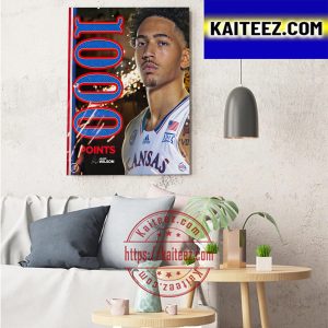 Jalen Wilson 1000 Career Points With Kansas Jayhawks Mens Basketball Art Decor Poster Canvas