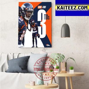 Jerry Jeudy 3TDs For Denver Broncos Since Demaryius Thomas In 2014 Art Decor Poster Canvas