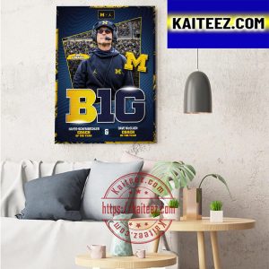 Jim Harbaugh Coach Michigan Football Big Ten Winner Both Coach Of The Year Art Decor Poster Canvas