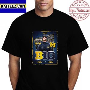 Jim Harbaugh Coach Michigan Football Big Ten Winner Both Coach Of The Year Vintage T-Shirt