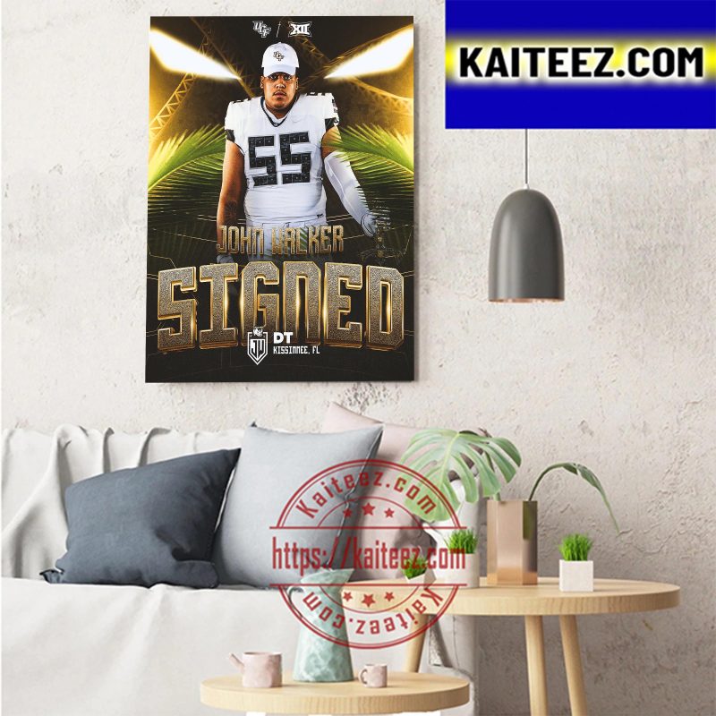 John Walker Signed UCF Knights Football Art Decor Poster Canvas - Kaiteez