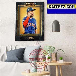 Jose Altuve 2022 All MLB First Team 2B Second Baseman Houston Astros Art Decor Poster Canvas