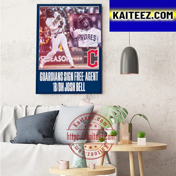 Josh Bell Sign Cleveland Guardians MLB Art Decor Poster Canvas