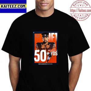 Justin Fields Most By A QB Since 1925 With Chicago Bears NFL Vintage T-Shirt