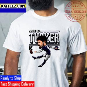 Justin Tucker Baltimore Chibi Football Player Vintage T-Shirt