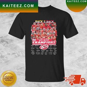 Kansas City Chiefs Back 2 Back 2022 AFC West Champions Signatures T-shirt