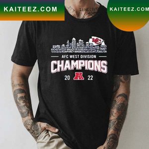 Kansas City Chiefs Name Players Skyline AFC West Division Champions 2022 T-shirt