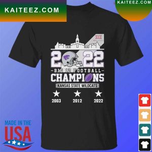 Kansas State Wildcats 2022 Big 12 football champions T-shirt