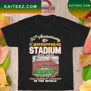 Kansas city Chiefs 50th anniversary at arrowhead stadium 1972 2022 the sea of red T-shirt