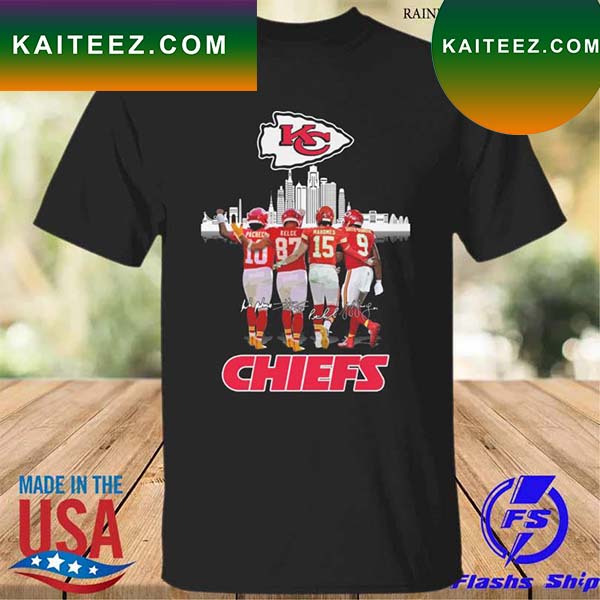 Kansas city Chiefs pacheco kelce mahomes signatures T-shirt - Kaiteez