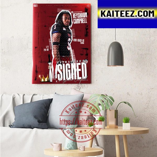 Keyshawn Campbell Signed Troy Trojans Football Art Decor Poster Canvas