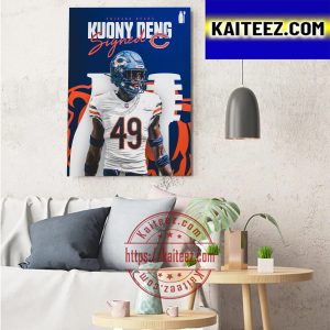 Kuony Deng Signed Chicago Bears Art Decor Poster Canvas