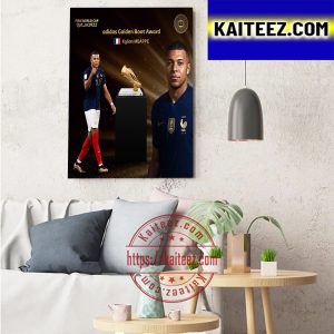 Kylian Mbappe Adidas Golden Boot Award Winner In FIFA World Cup Qatar 2022 Art Decor Poster Canvas