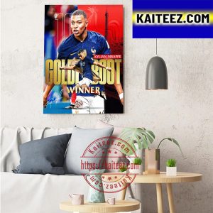 Kylian Mbappe Is Golden Boot FIFA World Cup Qatar 2022 Art Decor Poster Canvas