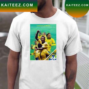Legends Of Brazilian Pele xRonaldinho xKaka x Ronaldo De Lima xNeymar Jr x Antony Icons Graphic T-Shirt