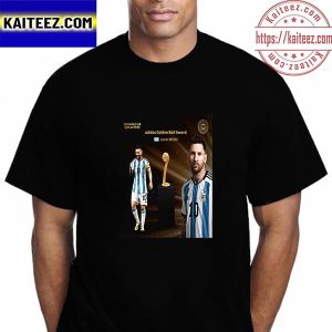 Lionel Messi Adidas Golden Ball Award Winner In FIFA World Cup Qatar 2022 Vintage T-Shirt