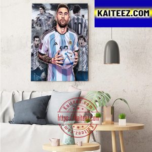 Lionel Messi And Argentina Are The World Cup Champions 2022 Art Decor Poster Canvas