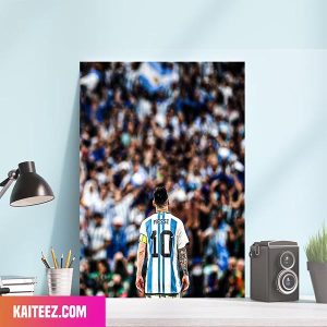 Lionel Messi Argentina Team FIFA World Cup Qatar 2022 One More Chance To Win Home Decor Canvas-Poster