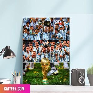 Lionel Messi Argentina Team Win His 1st FIFA World Cup 2022 Champions Canvas