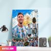 Maradona And Lionel Messi Congratulations Argentina Team To Win FIFA World Cup 2022 Canvas-Poster Home Decorations