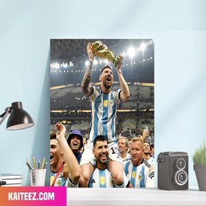 Lionel Messi – FIFA World Cup 2022 Argentina Team Congratulations Canvas-Poster Home Decorations