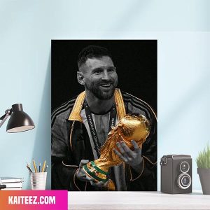 Lionel Messi The GOAT Argentina Team FIFA World Cup 2022 Champions Home Decorations Canvas-Poster