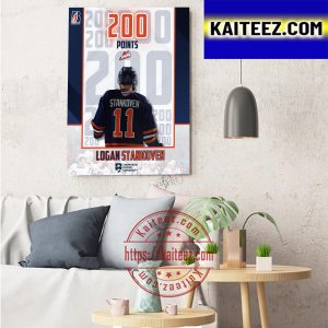 Logan Stankoven 200 WHL Points For Stanks Kamloops Blazers Art Decor Poster Canvas
