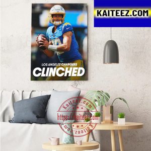 Los Angeles Chargers Clinched AFC Postseason Art Decor Poster Canvas