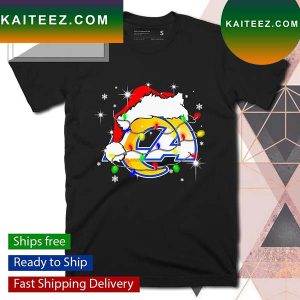 Los Angeles Rams Santa hat Christmas T-shirt