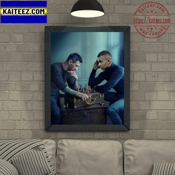 Louis Vuitton Collab Lionel Messi x Kylian Mbappe Art Decor Poster Canvas