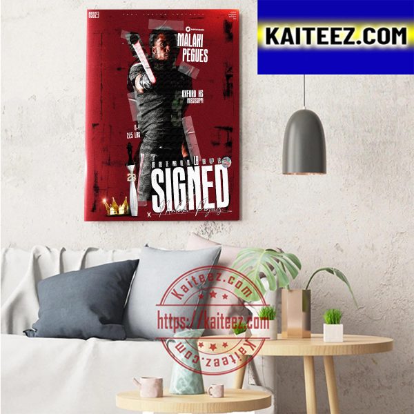 Malaki Pegues Signed Troy Trojans Football Art Decor Poster Canvas