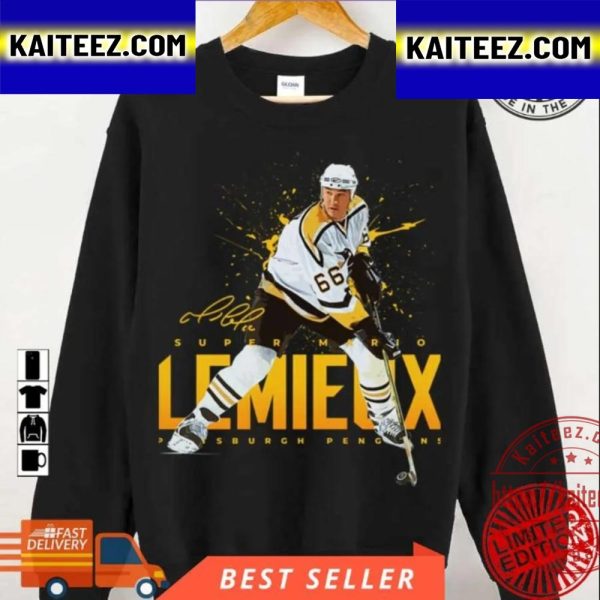 Mario Lemieux Yellow Art Pittsburgh Penguins NHL Vintage T-Shirt