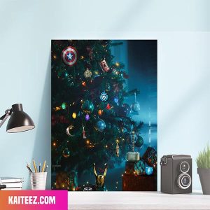Marvel Studios Ornament Logo Decorated Christmas Tree Home Decorations Canvas-Poster