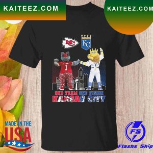 Mascot Kansas City Chiefs and Kansas City Royals one team one vision kansas city T-shirt