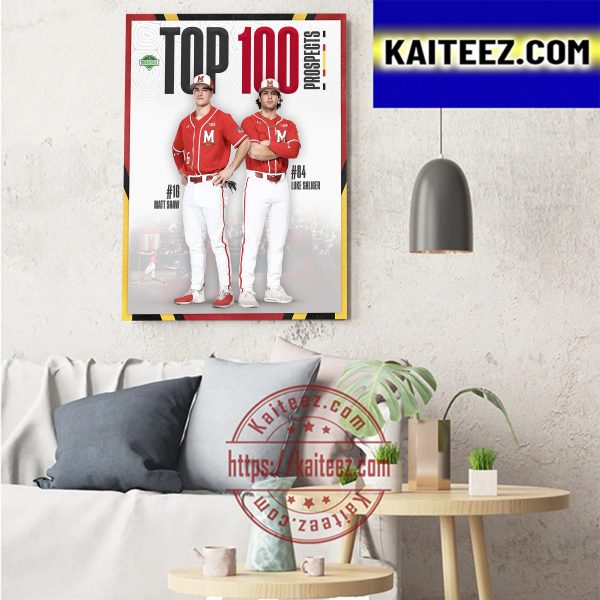 Matt Shaw And Luke Shliger Top 100 Prospects Maryland Baseball Art Decor Poster Canvas