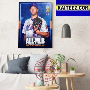 Max Scherzer 2022 All MLB Second Team SP New York Mets Art Decor Poster Canvas