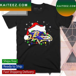 Men’s Baltimore Ravens Santa hat Christmas T-shirt