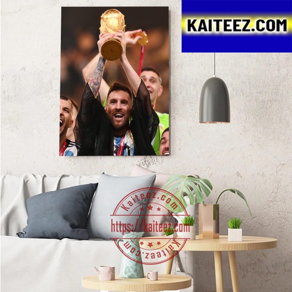 Messi Champions World Cup 2022 Argentina Champs Art Decor Poster Canvas
