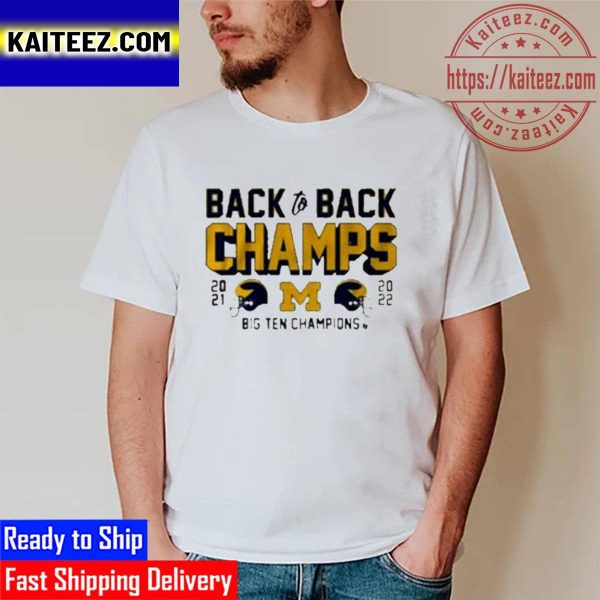 Michigan Wolverines Back To Back Champs 2021 2022 Big Ten Champions Vintage T-Shirt