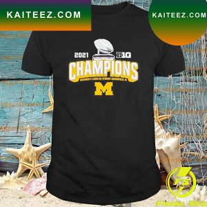 Michigan Wolverines Blue 84 2021 Big Ten Football Conference Champions Locker Room T-Shirt