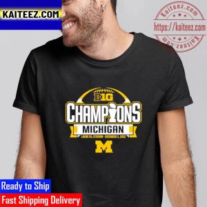 Michigan Wolverines Blue 84 2022 Big Ten Football Conference Champions Vintage T-Shirt