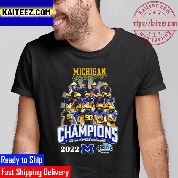 Michigan Wolverines Champions Big Ten Football Conference 2022 Vintage T-Shirt